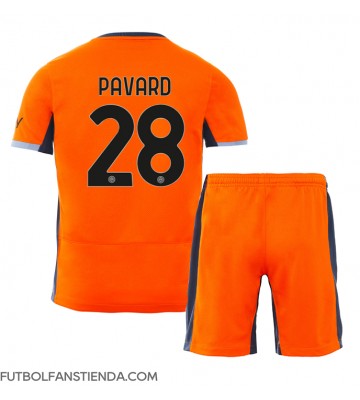 Inter Milan Benjamin Pavard #28 Tercera Equipación Niños 2023-24 Manga Corta (+ Pantalones cortos)